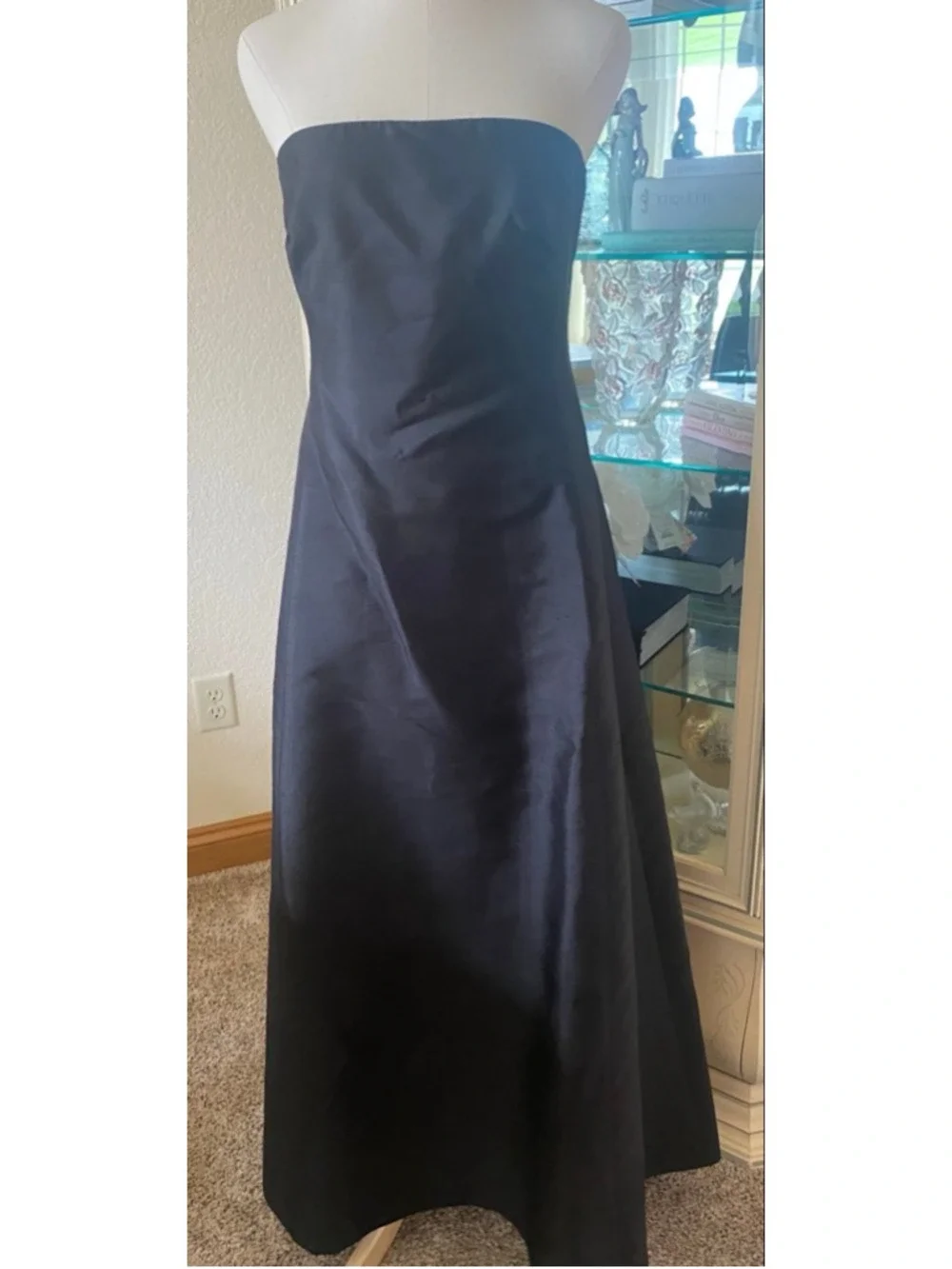 NWOT Lauren Ralph Lauren 100% Silk Black Strapless Dress Size 8 - Picture 6 of 8